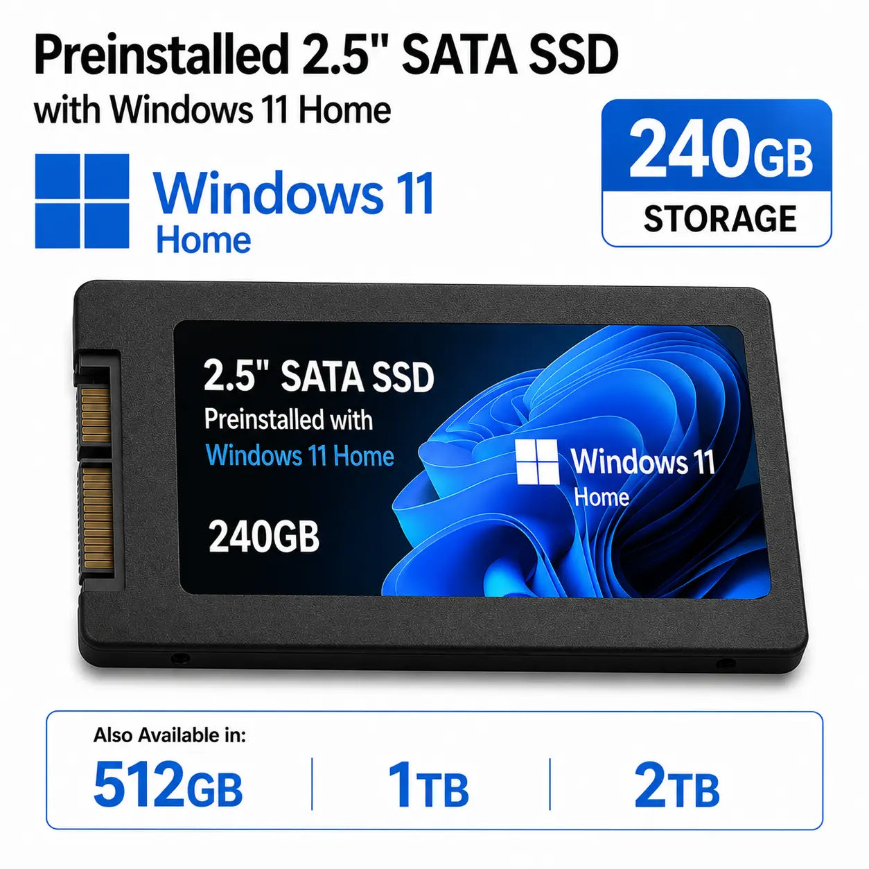 Windows 11 Home Preinstalled 2.5in SSD Drive 240GB/512GB/1TB/2TB Hauptbild